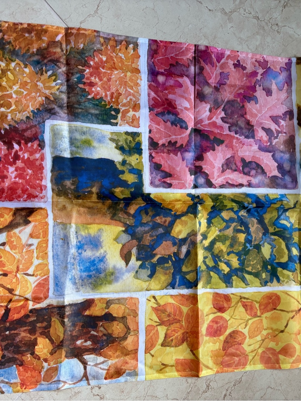 Colorful Botanical Fall Patchwork Flag - Picture 2 of 2